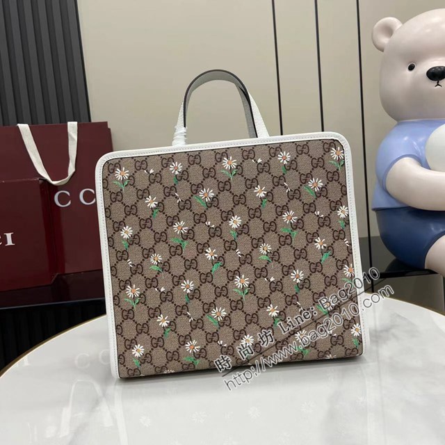 Gucci專櫃古馳2025早春兒童系列最新款動物印花手提托特包 jh2897型號：605614